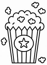 Popcorn Coloring Clipart Bag Printable Pages Clip Bucket Box Template  sketch template