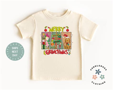 Grinch Christmas Kids Tee Merry Grinchmas Holiday Kids Shirt Gift for ...