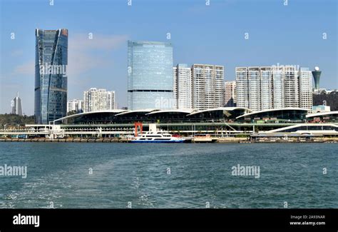 Xiamen city skyline by international cruise terminal, China Stock Photo - Alamy