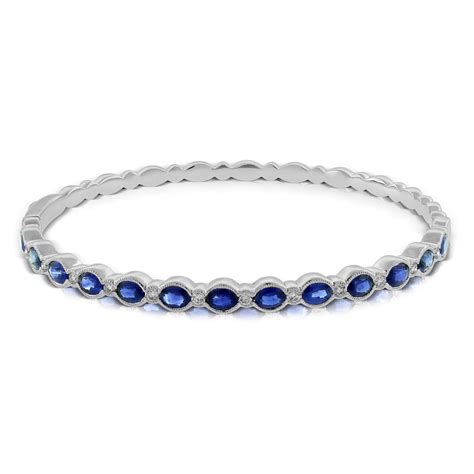 Sapphire & Diamond Bangle Bracelet 14K | Ben Bridge Jeweler