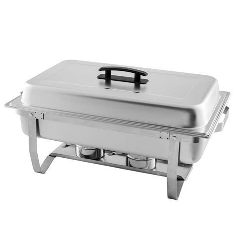 TigerChef Full Size Economy Stainless Steel Chafing Dish with Lift Up Lid 8 Qt. - LionsDeal