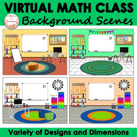 Virtual Math Classroom Background Scenes | School Rooms Clipart | Made ...