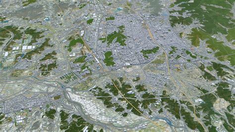 ArtStation - Cheonan city South Korea 3d model 50km | Game Assets