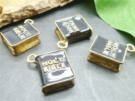 4 Christian charms Holy Bible Message by TrendJewelryFindings