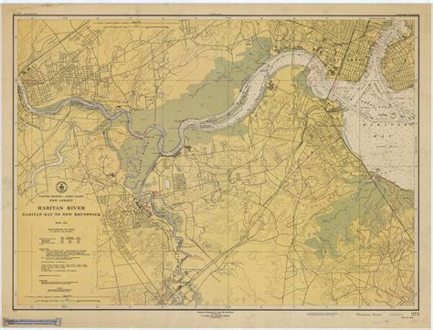 Raritan River Raritan Bay to New Brunswick 1946 - Old Map Nautical ...