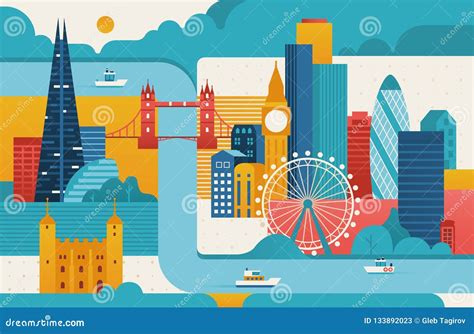 London city illustration. editorial stock photo. Illustration of architecture - 133892023