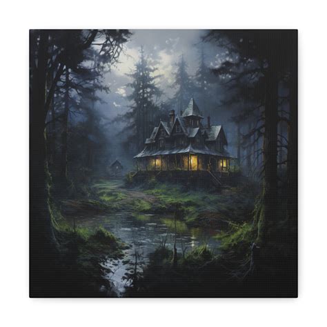 Haunted House in the Forest Canvas Gallery Wraps - Etsy