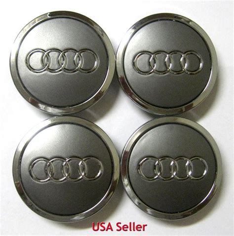 Purchase 4 PCS NEW Audi Wheel Center Cap caps 68mm Grey+Chrome for AUDI A3 A4 A6 A8 etc in Los ...