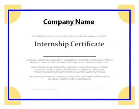 Certificate of Internship Template | Free Word Templates