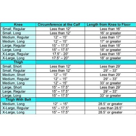 Knee High Ted Hose Size Chart - Best Picture Of Chart Anyimage.Org