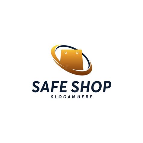 Premium Vector | Safe shop logo designs concept vector shield and shopping bag logo template