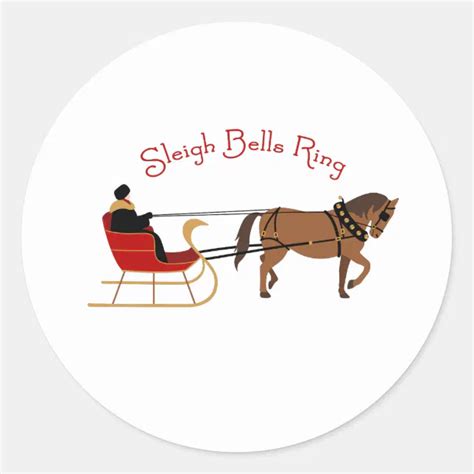 Sleigh Bells Ring Classic Round Sticker | Zazzle