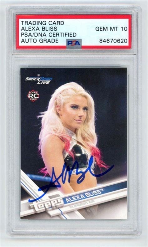 ALEXA BLISS Signed 2017 Topps WWE Wrestling Rookie Card #36 + PSA Auto ...