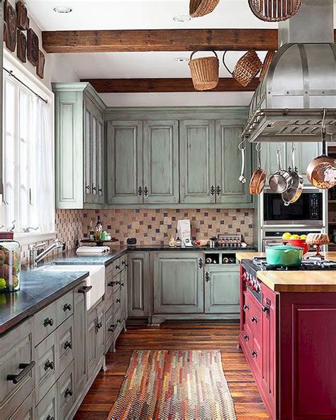 30+ Rustic Green Kitchen Cabinets – DECOOMO