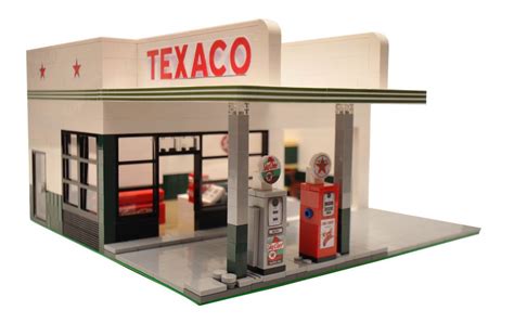 Custom LEGO gas station octan Texaco MOC vintage #Lego | Custom lego ...