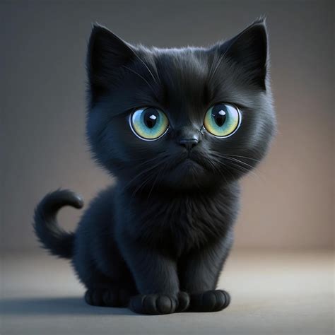 Premium AI Image | a awesome Black cute cat ai Generated