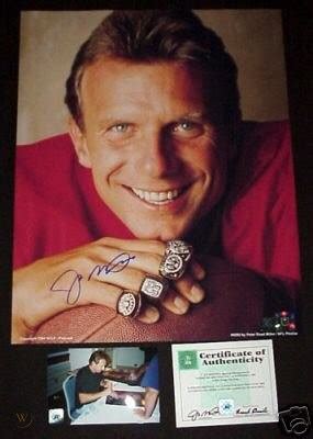 JOE MONTANA SIGNED 16 x 20 PHOTO WITH SUPER BOWL RINGS | #18860025