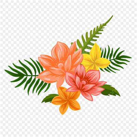 Tropical Flower Border Clipart Transparent Background, Vector ...