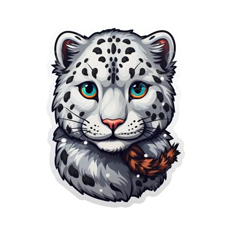 Winter Wonderland Snow Leopard Christmas Sticker Clipart, Christmas, Winter, Clipart PNG ...