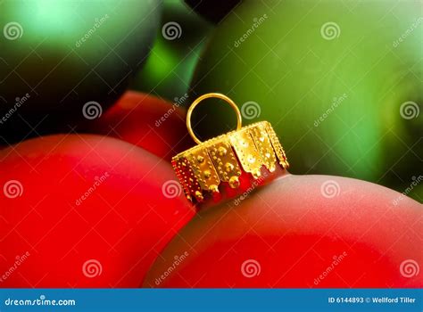 Red & Green Christmas Ornaments Stock Image - Image of macro, decorations: 6144893