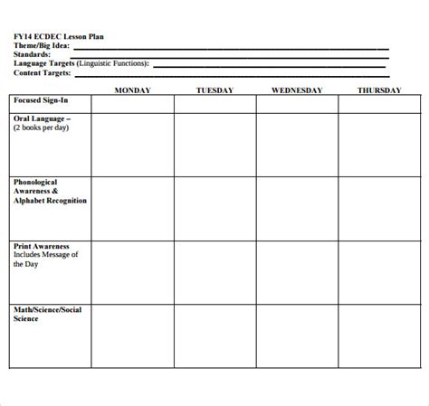 Lesson Plan Template Blank Lesson Plan Template Lesson Plan Template ...