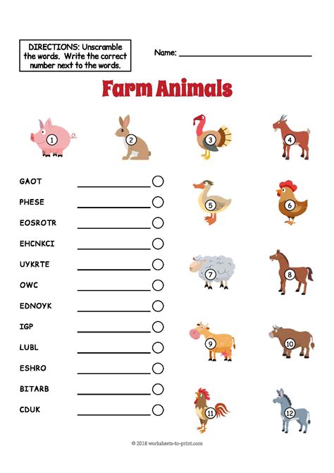 Farm Animal Worksheets Games4esl - Bank2home.com