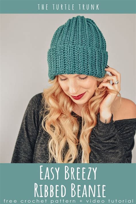 Free Crochet Beanie Pattern - Easy Breezy Ribbed Beanie | Crochet hat ...