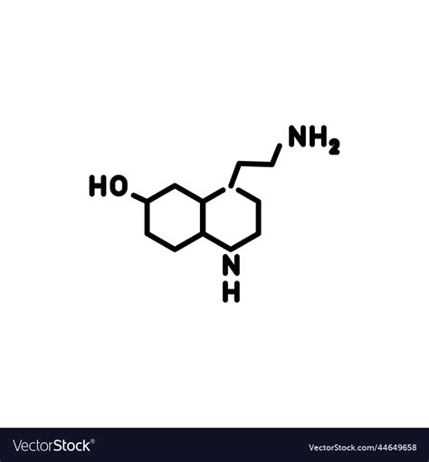 Serotonin formule color line icon pictogram Vector Image