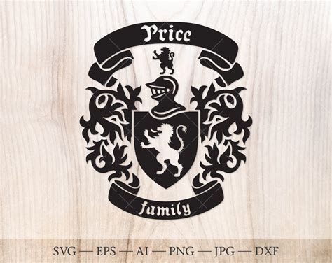 Price Family Crest. Coat of Arms Svg. Heraldic Shield With - Etsy