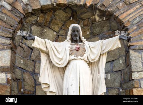 Detroit, Michigan - A statue of a black Jesus at Sacred Heart Major Seminary. Made of white ...