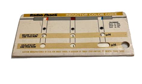 RADIO SHACK RESISTOR/CAPACITOR Inductor Color Code 271-1200 Engineering £11.33 - PicClick UK