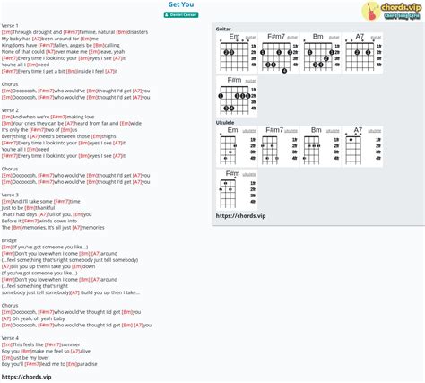 Chord: Get You - tab, song lyric, sheet, guitar, ukulele | chords.vip