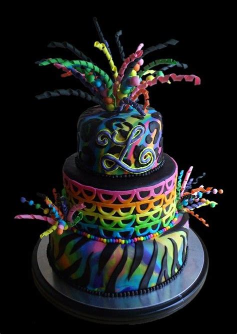 Pin by Kristina Watts on Let them eat Unique Cakes in 2020 | Cake, Neon ...