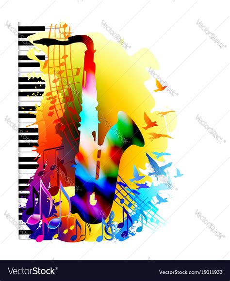 Music background with saxophone Royalty Free Vector Image