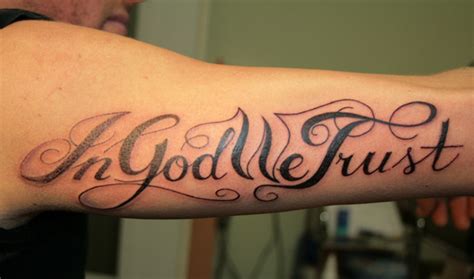 in god we trust tattoo on sleeve | EntertainmentMesh