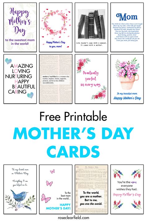 Free Printable Mother's Day Cards • Rose Clearfield