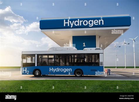 Fuel cell bus at the hydrogen filling station. Concept Stock Photo - Alamy