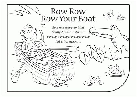 Row Row Row Your Boat Coloring Page Coloring Pages