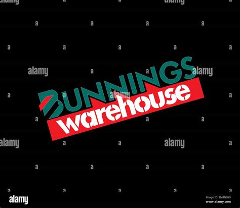 Bunnings Warehouse, Rotated Logo, Black Background Stock Photo - Alamy