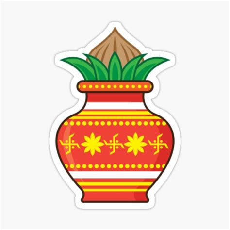 "Kalash Hindu Symbol for Good Luck" Sticker for Sale by mprakash100 ...