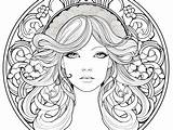Art Nouveau Themed Coloring Sheet  Page sketch template