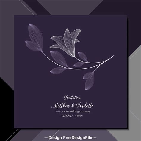 Elegant background wedding invitation card vector free download