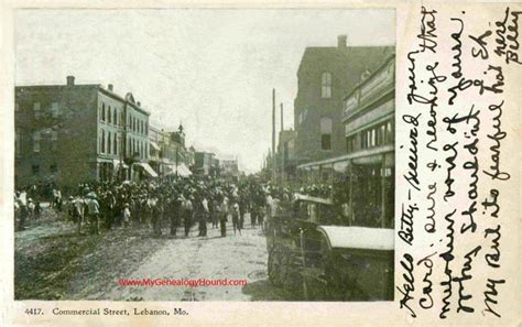 Lebanon, Missouri, Commercial Street, vintage postcard, Historic Photo, Laclede County, MO ...