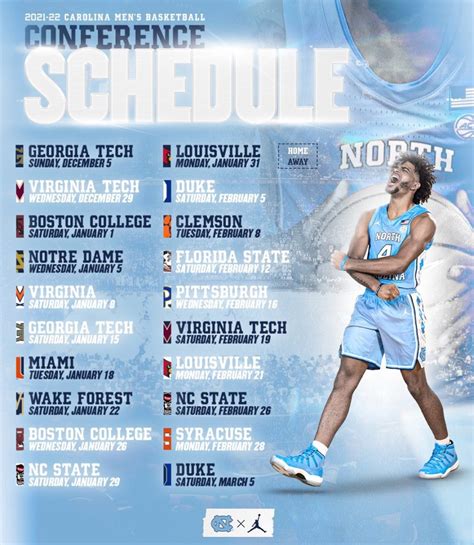 Unc Basketball Printable Schedule