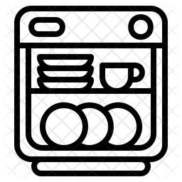 Dishwasher Icon - Download in Line Style