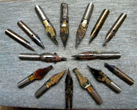 15 Vintage Fountain Pen Nibs Tips Jewelry Supplies