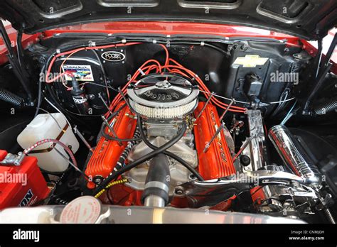 The engine bay of a 57 Chevrolet Stock Photo - Alamy