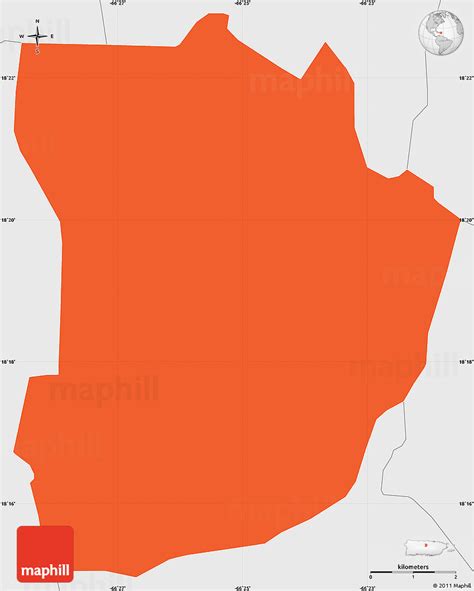 Political Simple Map of Morovis, single color outside, borders and labels