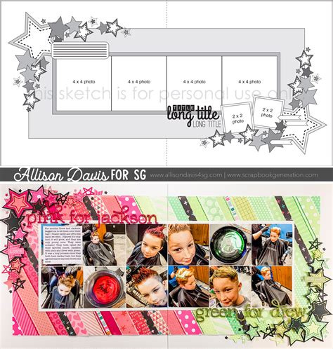 Two-page Scrapbook Sketch & Layout by Allison Davis | Scrapbook ...