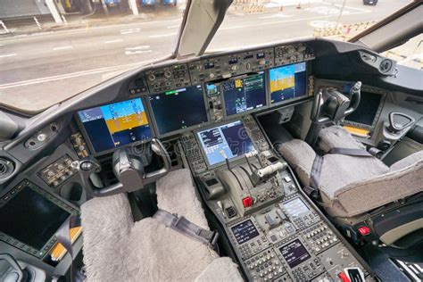 Boeing 787 Cockpit At Night